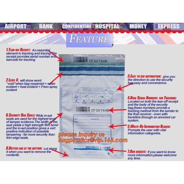Plastic Money/Evidence Security Envelopes Cash Deposit Seal Bags, Bank Industrial Use cash security deposit bags, bageas