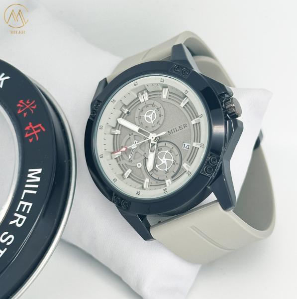 Sport Quartz Watch Silicone Strap With Date Alloy Case Wristwatch Gift