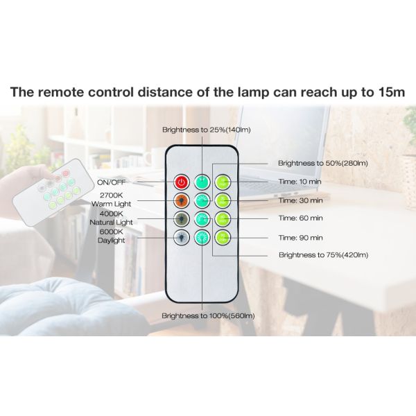 Metal Daglicht Lamp Circular Sad Light Therapy Lamp 10000LUX