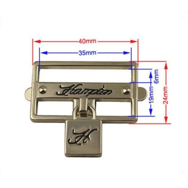 Профессиональное имя плит логотипа металла сумок обозначает ровную поверхность