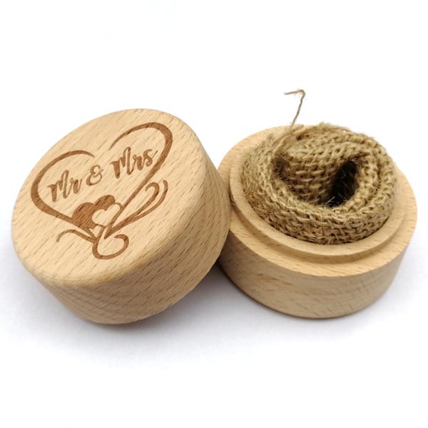 Small Wood Ring Box for Beautifully Proposing Marriage Handmade Beech and Walnut
