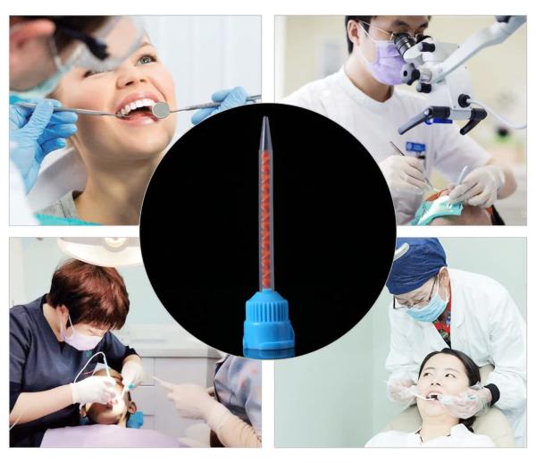 Dental Disposable Intral Oral Tip Dentist Tool Yellow Color Impression Mixing Tips OEM Wholesale