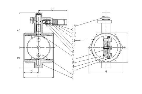 Metal Valves, Screw End Butterfly Valve For Pipeline Shut Off Oil and Gas