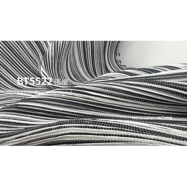 100% Polyester Black And White Striped Fabric 63GSM Suit Clothing Fabric
