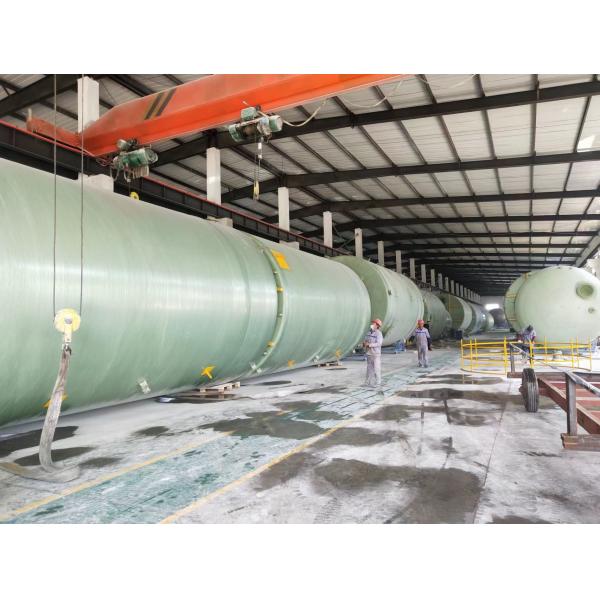 Cylindrical Easy Installation Vertical FRP Water Storage Tank For Wastewater Treatment