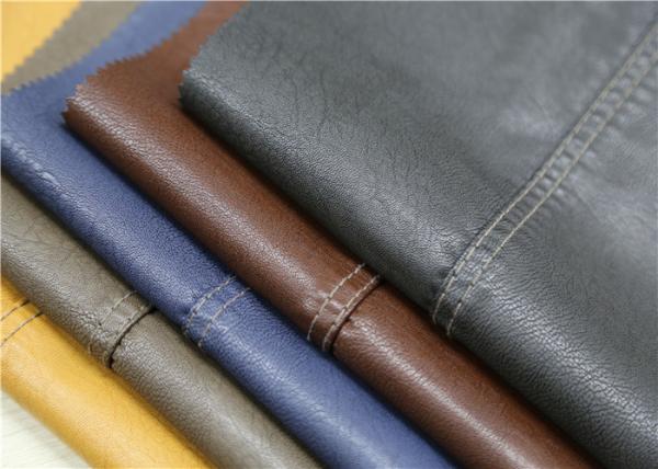 0.6 Mm PU Leather Faux Leather , Embossed Synthetic Leather Fabric For Garment