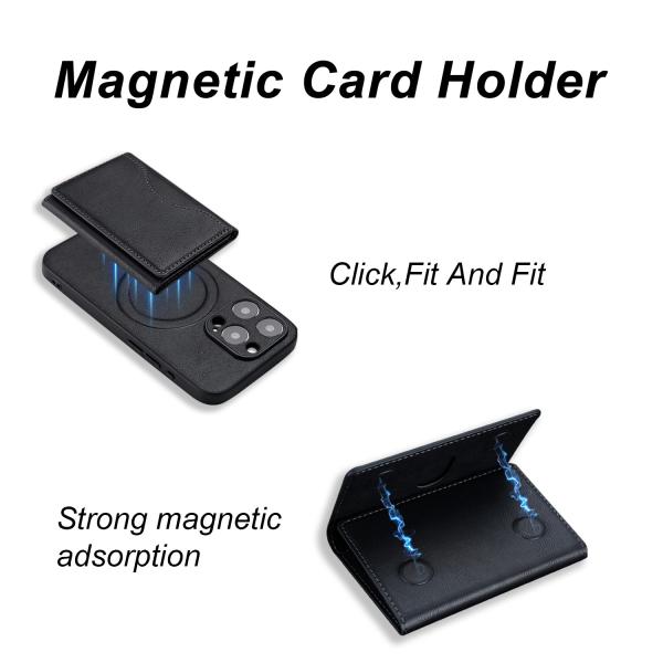 Flip iPhone Leather Wallet Luxury Magsafe Card Holder Stand OEM / ODM For IPhone