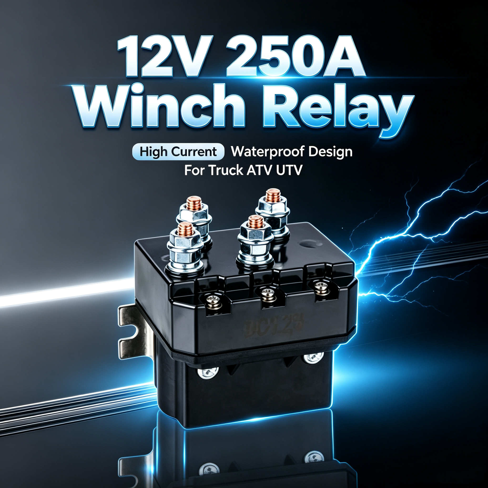 ATV UTV Winch Solenoid Relay Contactor 12V 250A 9000 LB