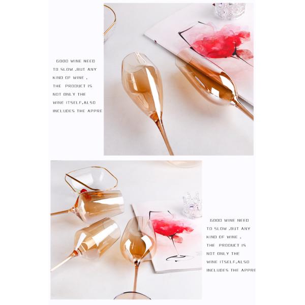 Ясным кристаллическим каннелюры Амбера Шампани бокалов дунутые ртом гальванизировать