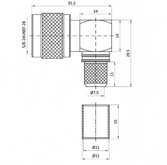 Nickel Plated Brass N Male Connector with Gold Plated Brass for RF Coaxial Cables DC-11GHz