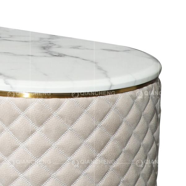Decoração superior de mármore branca do ouro do suporte da tevê da tampa 20mm do plutônio com gaveta do MDF