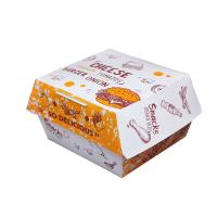Logo personnalisé Acceptable Boîte à hamburgers jetable en papier kraft pour emballage de restauration rapide écologique