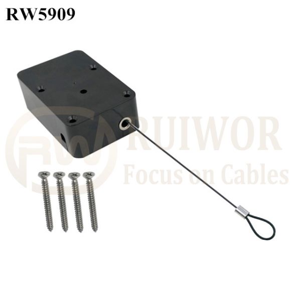 RW5909 Cuboid Heavy Duty Retractable Tether Ratchet Function Optional Plus Size Customizable Fixed Loop End