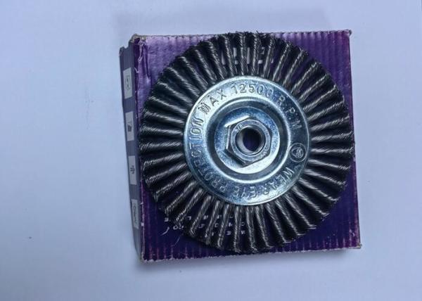 125mm OD Knotted Wire Stringer Bead Pipeline Brush with M14 Nut for Weld Cleaning