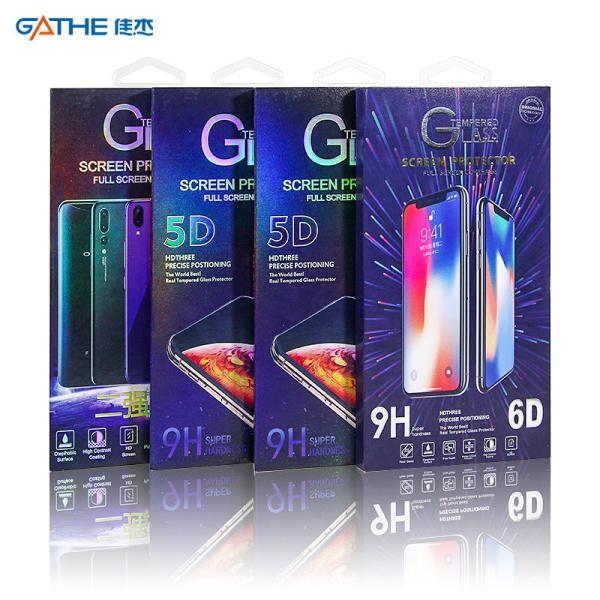 9H Защитник экрана Упаковка Затемненная стеклянная пленка Kraft Sleeve Boxes бумажная упаковка