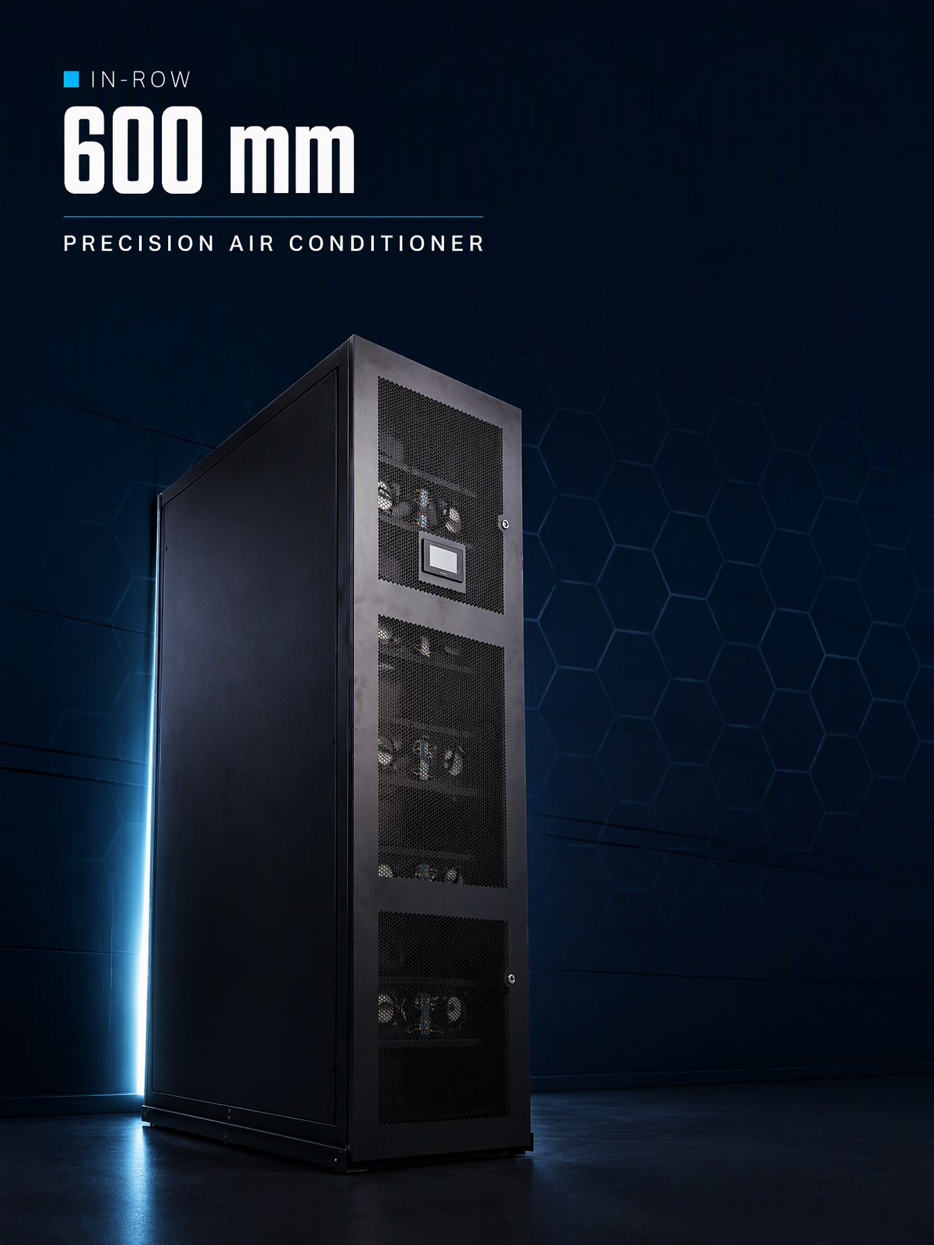 35kW In Row Precision Air Conditioner with Fluorine Pump Free Cooling, Horizontal Air Supply for High Density Data Center