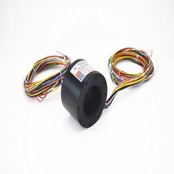 Precious Metal 55mm Through Hole Slip Ring Aluminium Alloy Housing