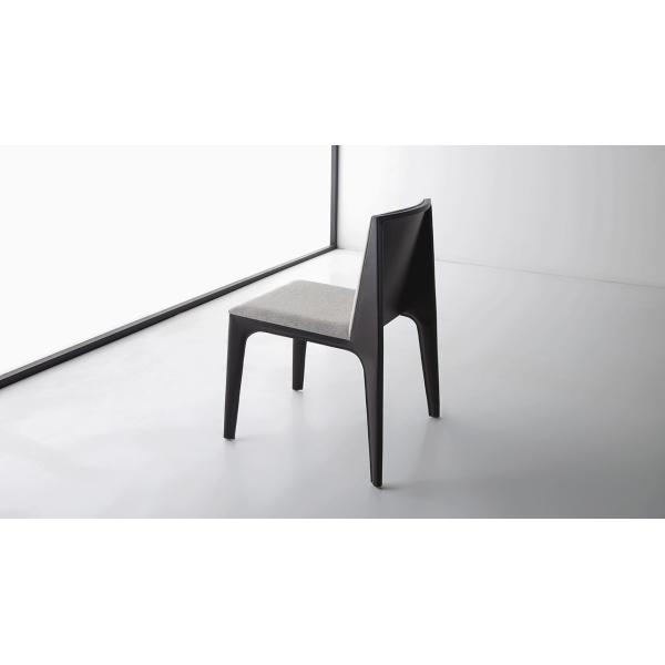 Colombo Oak Mak Fiberglass Dining Chair Padded Brown Faux Leather Seat