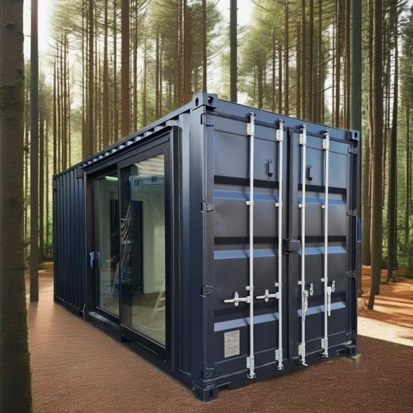 Galvanized Steel Square Tubes Modified Prefabricated Shipping Container House for Forest Vacation Cabin Office or Villa