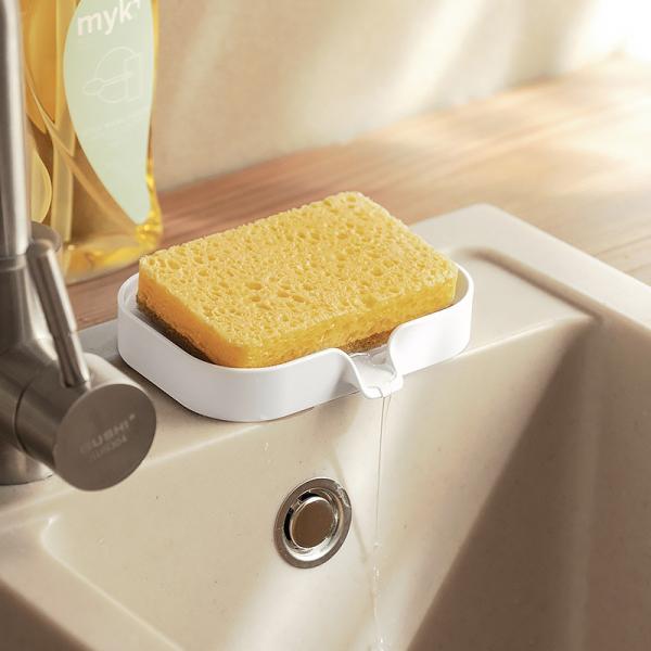 Soap Dishes with Drain Spout Bathroom and Kitchen Sink Organizer Sponge Holder Soap Dish Tray