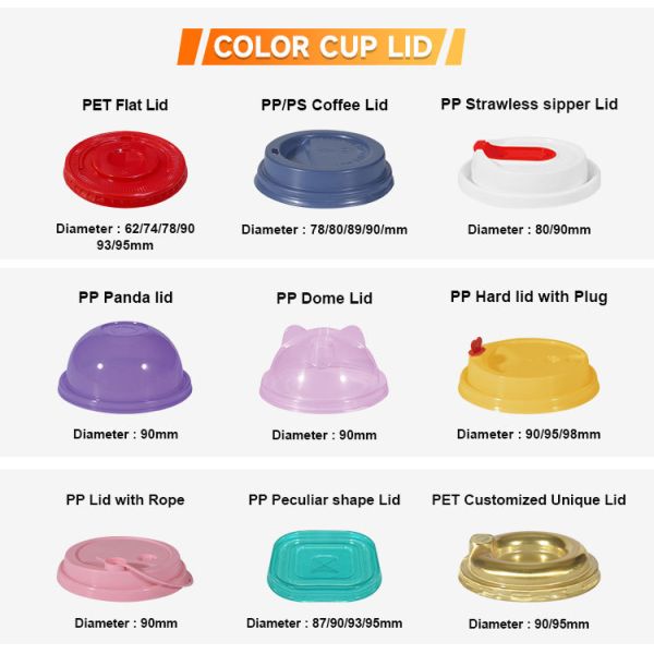 Custom Color 90mm Diameter Food-Grade PP Plastic Cup Lid for Beverage Packaging