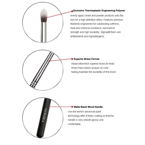 Long Black Wood Handle Makeup Blending Brush For Diffusing Transition Colors