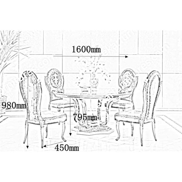 Alibaba wholesale Chinese Antique Luxury Round Wooden Dining Table TN-005