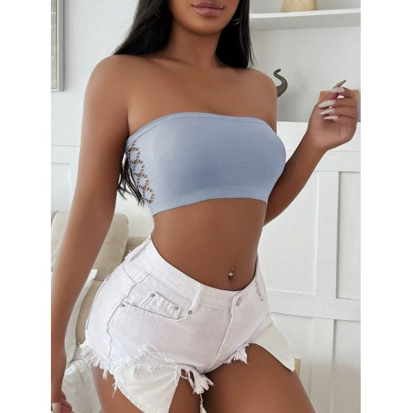 Women Bandeau Top One-piece Hot New Seamless Hollow Tube Top Seamless Breathable Elastic Underwear  Bandeau Top Women