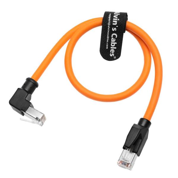 Alvin's Cables Profinet Ethernet câble vers le bas angle haut flexible plaqué or 2m orange