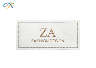 White Color Custom Made Clothing Labels , End Fold High Quality Woven Labels