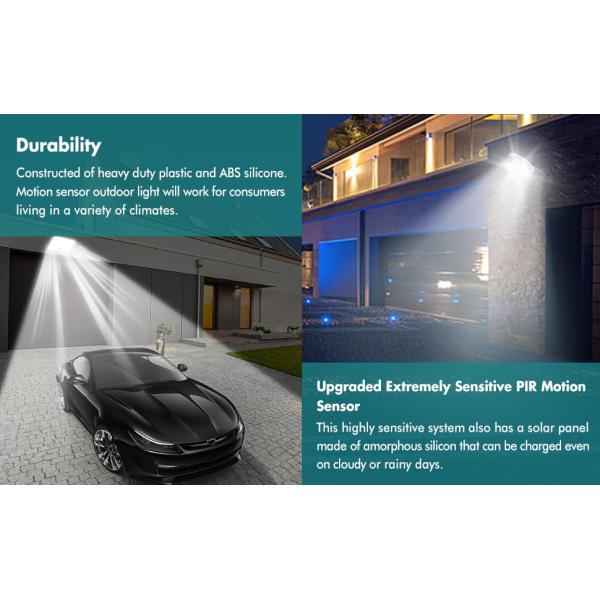 IP44 luz solar de pared exterior 3000 lumen luz LED de alto brillo duradera para jardines y calles