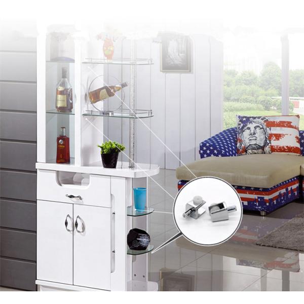 Square Zinc Alloy Nickel Plated Glass Shelf Support Clip for Book Shelving Cabinet