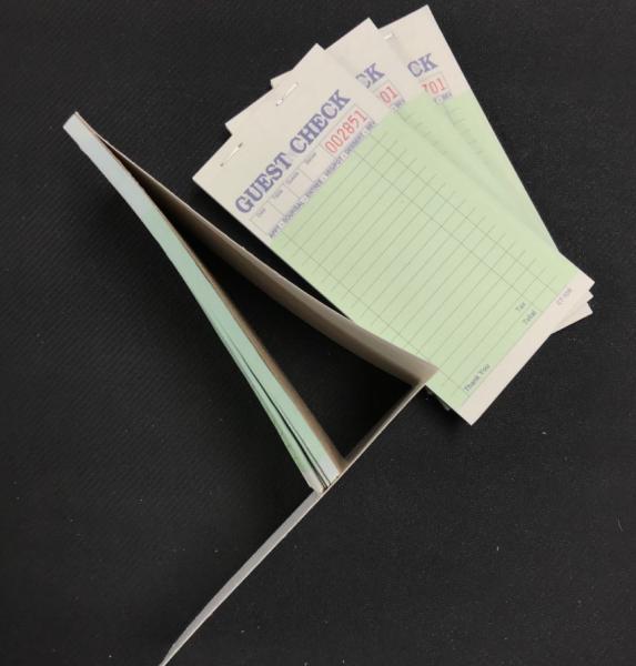 CT-1A Two parts carbonless guest check Hotel Guest pads with Black Ink Printing and Customized  design