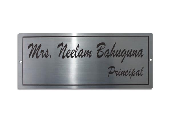 Clear Lines Stainless Steel Signage , Custom Steel Metal Signs Depth Appropriate