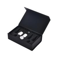 Caixa de presente magnética preta reciclável Set de esmalte de unhas Embalagem com inserção de espuma