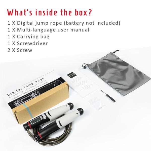 Крытые/на открытом воздухе веревочки скачки фитнеса, веревочка калории прыгая с счетчиком цифров