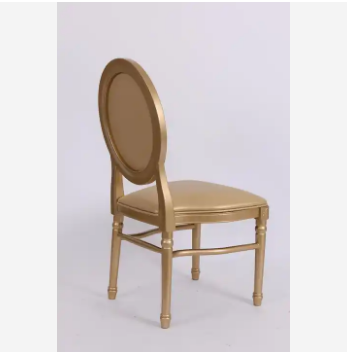 Specific Hotel Chair Modern Design Luxury Shiny Gold PP Resin Popular Dining Chair Ghost Wedding Louis Chair