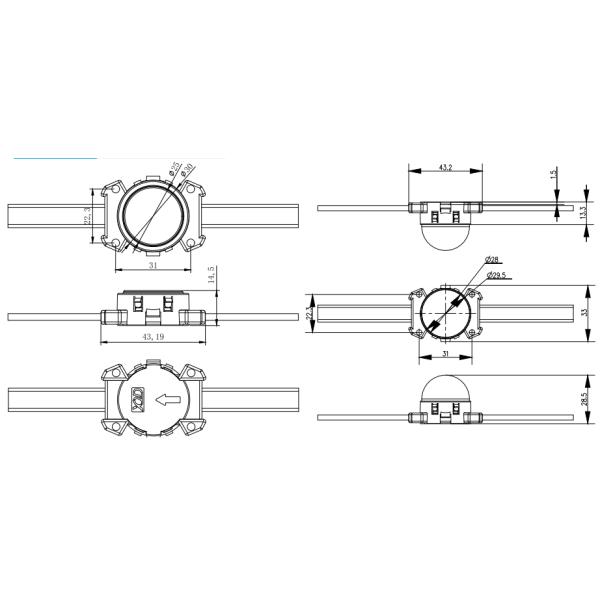 Наружные светодиодные точечные огни RGBW с контроллером DMX512 для рождественских украшений