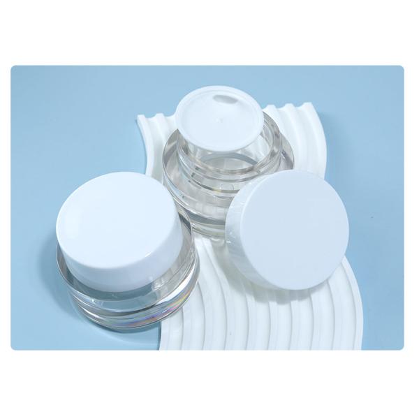 Jarrón de acrílico de doble pared transparente 50G para crema cosmética