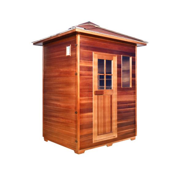 Family 3 Person Outdoor Dry Sauna Red Cedar Traditional