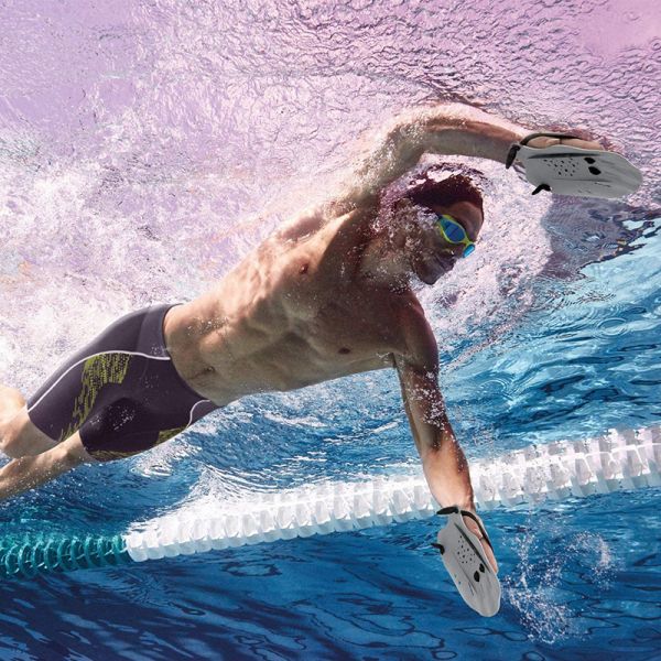 Durable PP Silicone Swimming Hand Paddles With Custom Logo For Swim Training