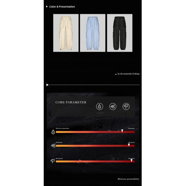 Windstopper Material Professional Ski Pant with Reflective Lines and Windproof Feature