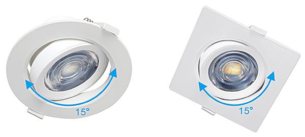 CCT Changeable Indoor LED Downlights 5W IP54 Black Square Recessed