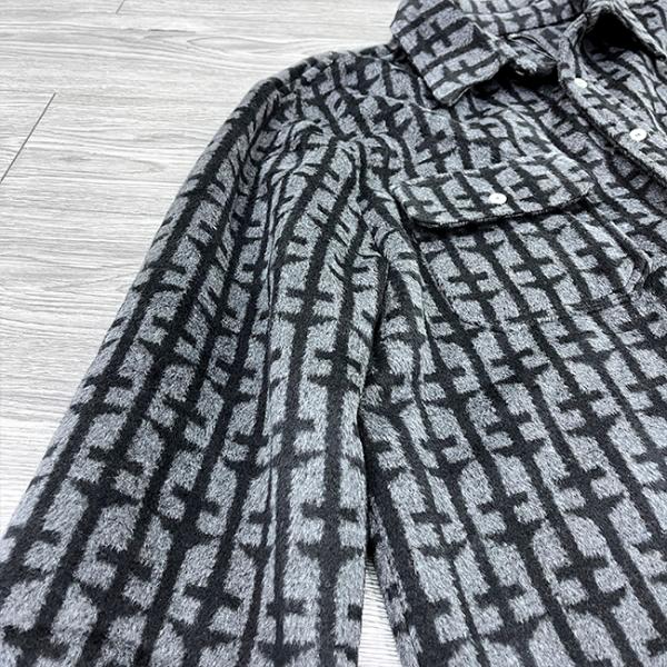 Chaqueta de trabajo de invierno de lana casual personalizada, camisa polo, camisas de franela de manga larga de gran tamaño para hombre