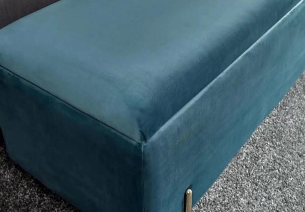 Upholstered Blue Living Room Storage Ottoman Practical For Home Office