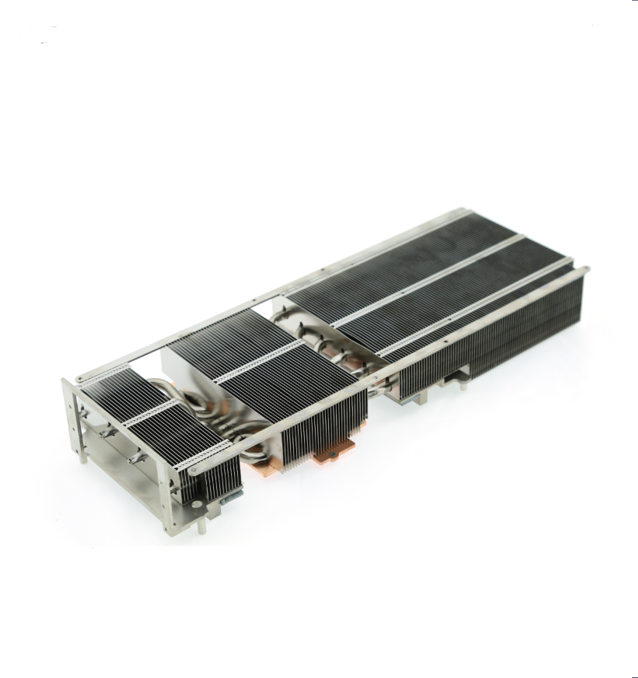 Custom 3-Fan GPU Cooler, Aluminum Heatsink with Red Fans, Replacement Graphics Card Cooling System for Desktop