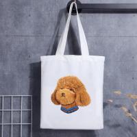 Logo imprimé par coutume de sac fourre-tout de toile de coton d'achats d'épaule de dames