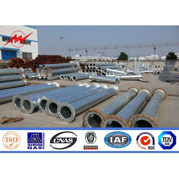 69KV Octagonal Galvanized Steel Transmission Poles Waterproof IP65 / IP54