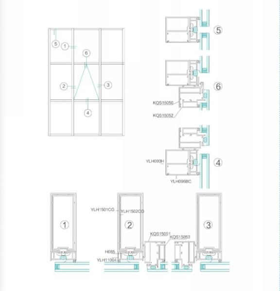 Hidden Frame Aluminum Curtain Walls For Office Building