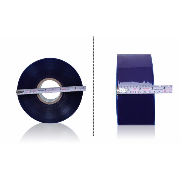 Blue PVC Packing Stretch Film Wrap Roll 35mm Width OD 230mm Brush Silk Customized